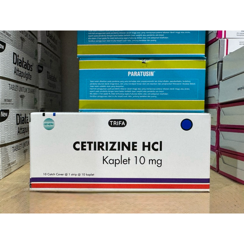 CETIRIZINE ( 1 BOX = 10 STRIP = 100 KAPLET )