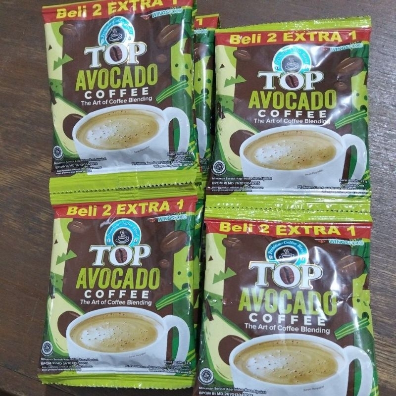 

Top avocado coffe
