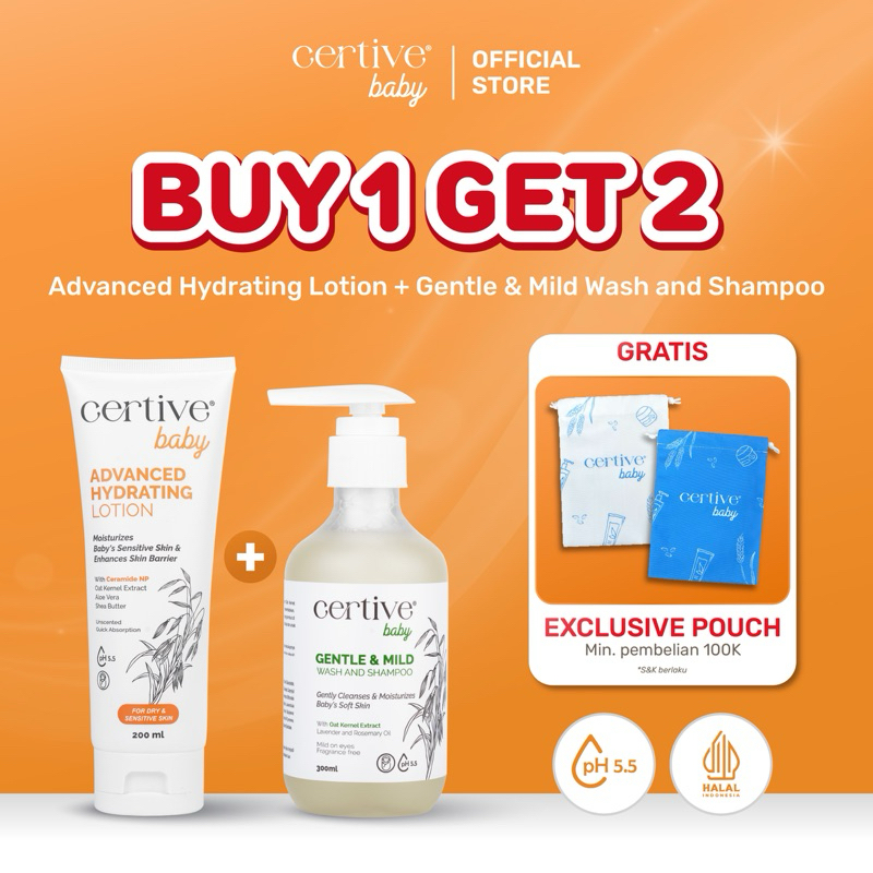 [BUY 1 GET 2] Skin Barrier Double Protection - Certive Advanced Hydrating Lotion 200ML + Gentle & Mi