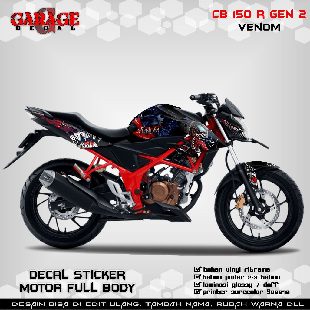Decal Honda CB150R / CB 150 R New 2015-2017 Full Body Venom
