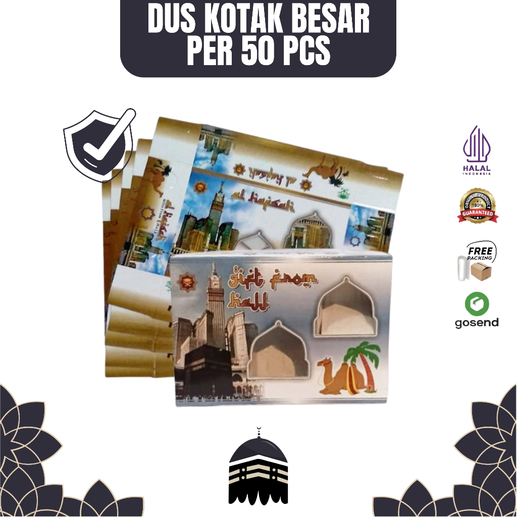 

Dus Kotak Paket Kosong oleh oleh haji & umrah per 50 Pcs