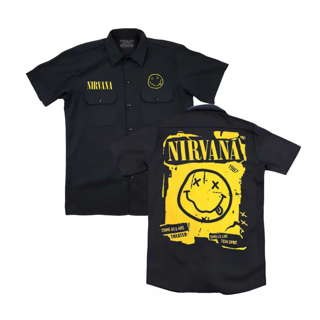 Arsic clothing Workshirt Band Nirvana kemeja kerja PDH