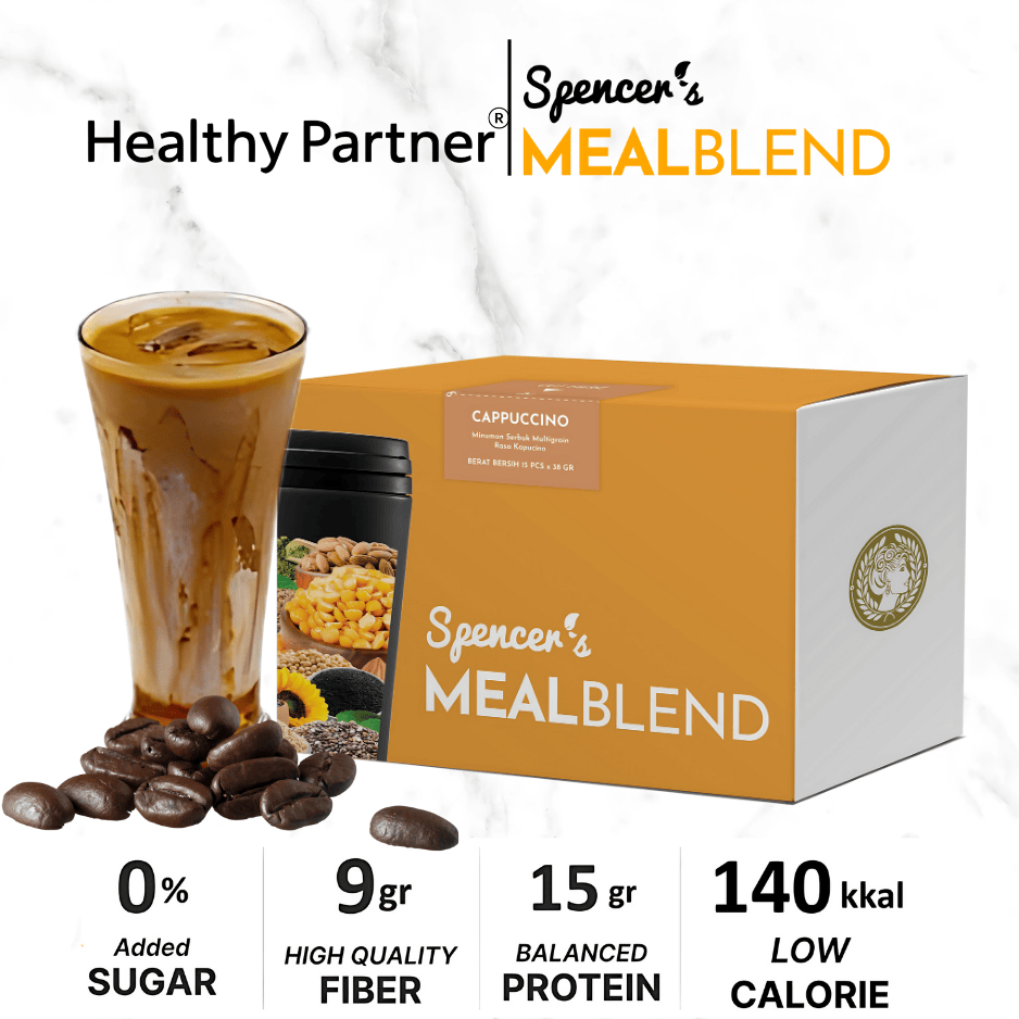 

Spencer's MealBlend Cappuccino–Solusi Praktis Meal Replacement Multigrain Alami untuk Nutrisi Sehat