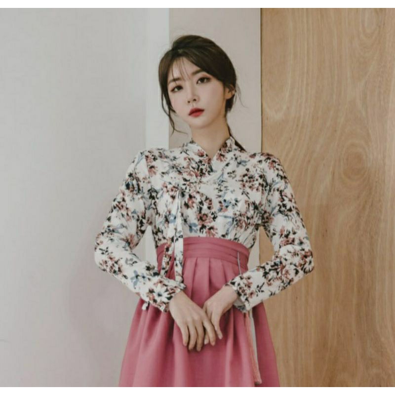 (NEW) JEOGORI ATASAN HANBOK MODERN BUNGA KOREA