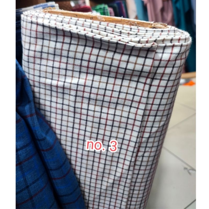 Kain flanel kotak bahan kemeja / Bahan kain kemeja kotak flanel (hrg 0.5 m)
