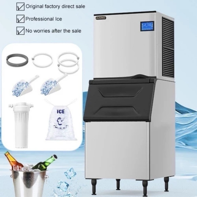 Iceler Mesin Es Batu Kristal Commercial Ice Maker 200KG/24JAM Ice Cube Machine