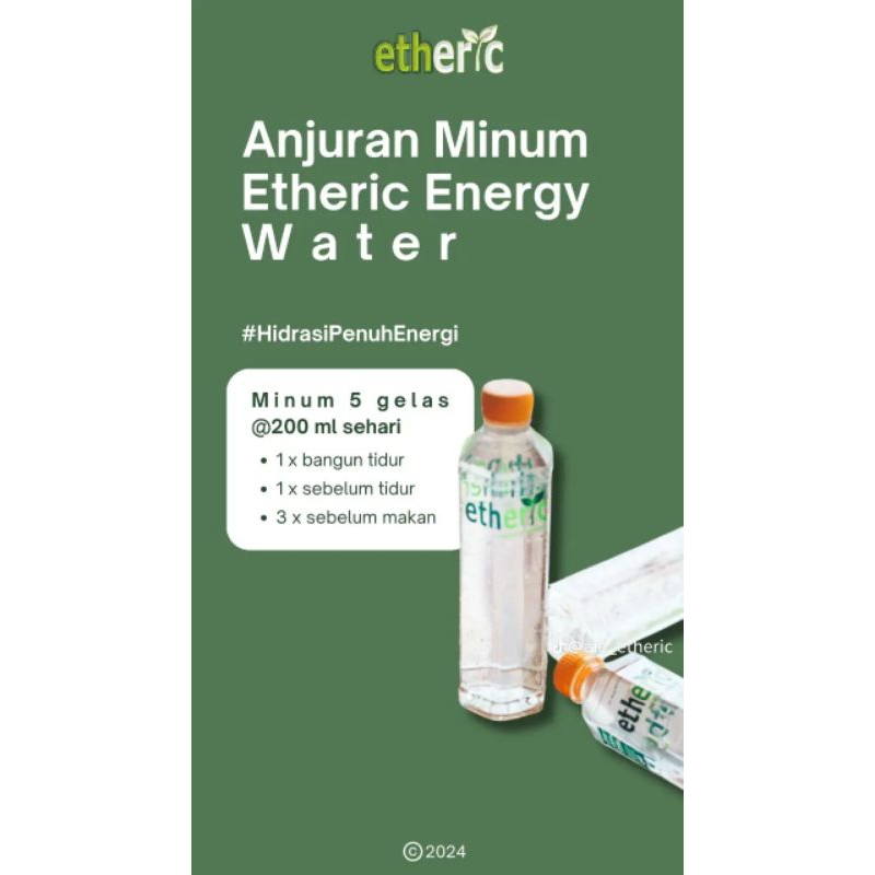 

etheric water satu box karton 12 botol 500ml air kesembuhan diatas milagros