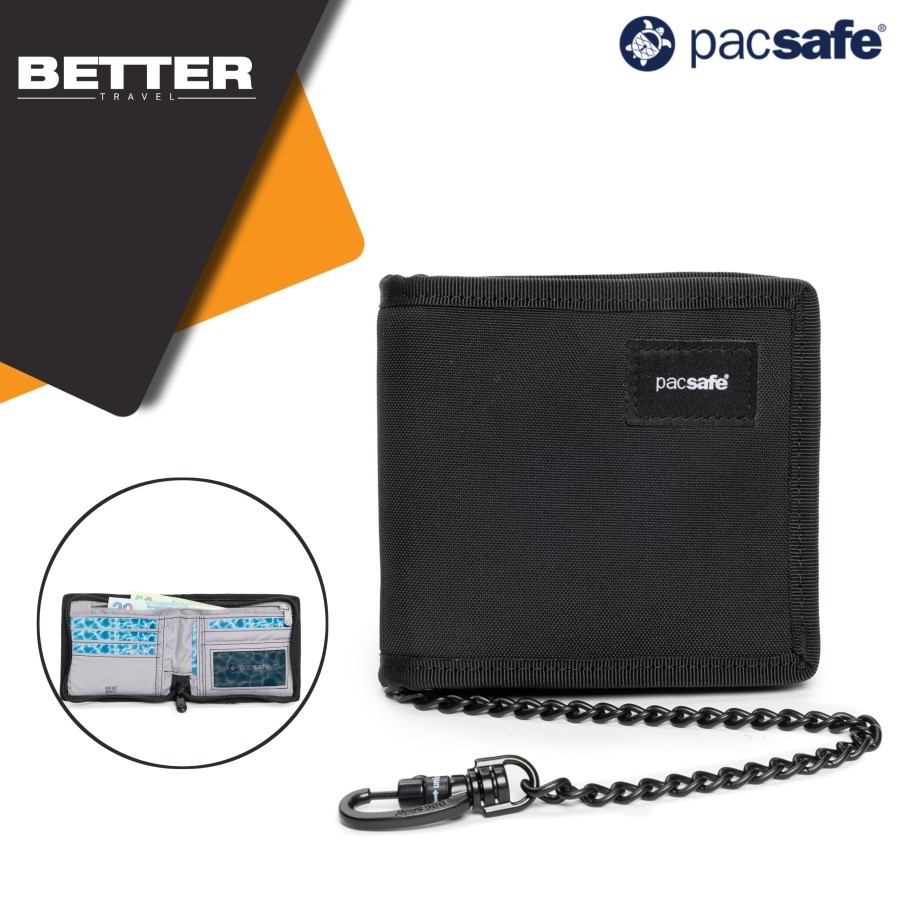 Dompet traveling anti theft RFID blocking protection PACSAFE travel original