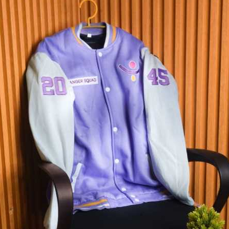 YOUTH RANGER - Jaket Varsity Unisex Jaket YRI Warna Ungu Putih