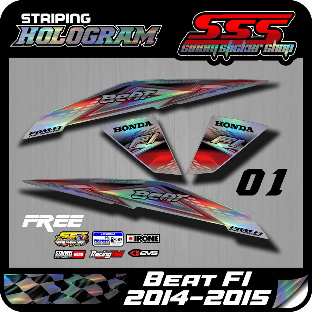 Sticker Striping Standar Hologram Honda Beat FI 2014