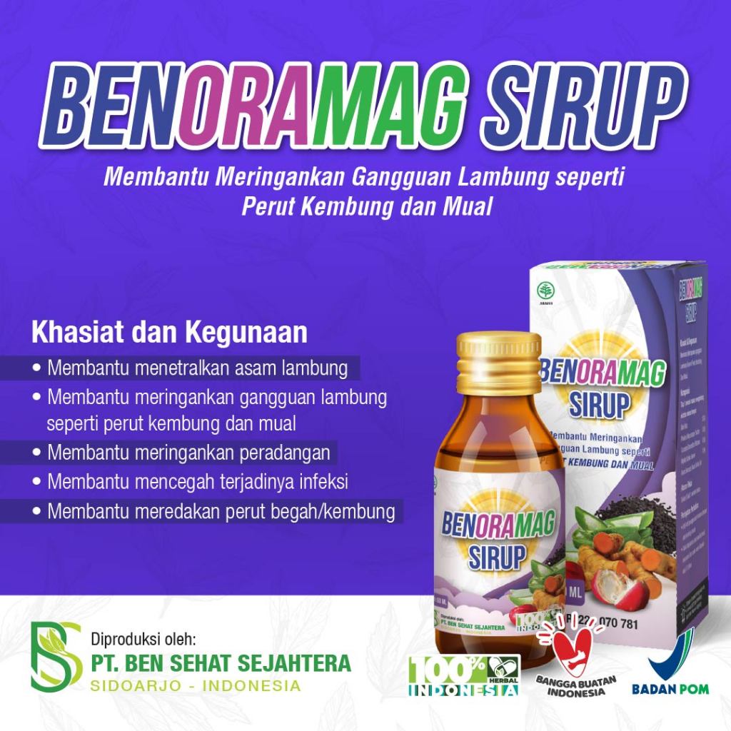 Benoramag Sirup Membantu Meringankan Gangguan Lambung Seperti Perut Kembung dan Mual