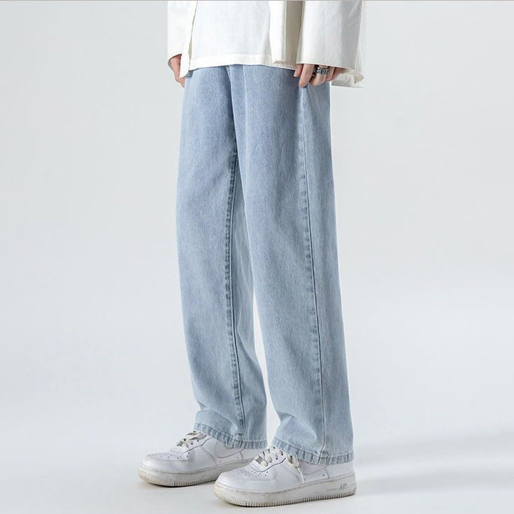 Celana Longgar Pria Standar Korea Celana Jeans Pria Murah Celana Kulot Panjang Pria (4 warna)