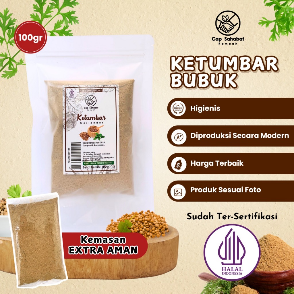 

100gr Ketumbar Bubuk / Ground Coriander / Rempah / JSR 100% PREMIUM QUALITY