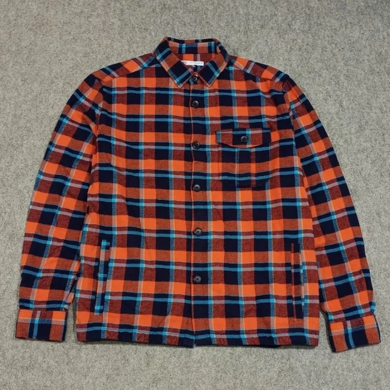 kemeja flanel pria lengan panjang ZARA MAN size M second
