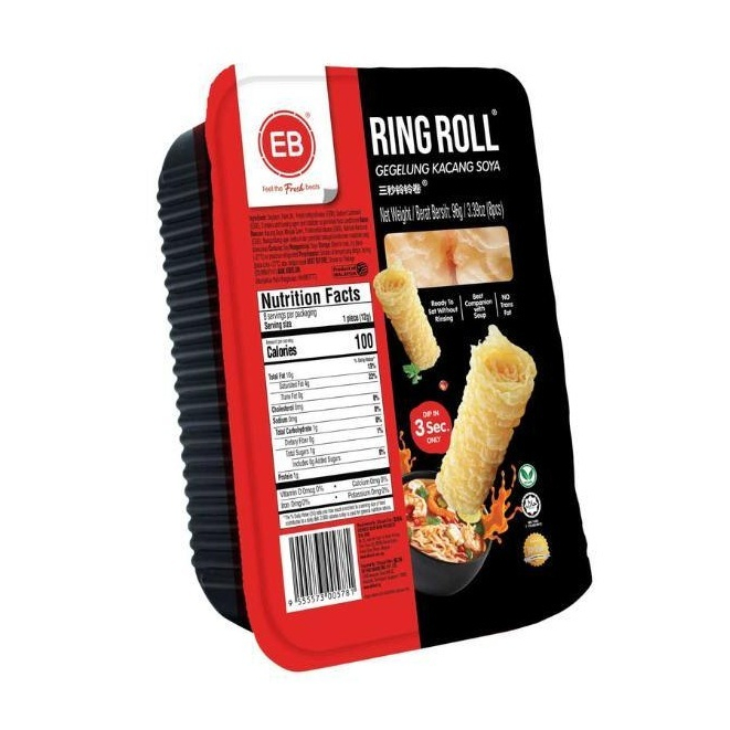 EB Ring Roll Bean Curd Roll Kulit Tahu Gulung Vegetarian Kembang Tahu Gulung