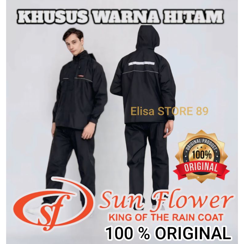 Jas hujan sun flower original 100% khusus warna hitam
