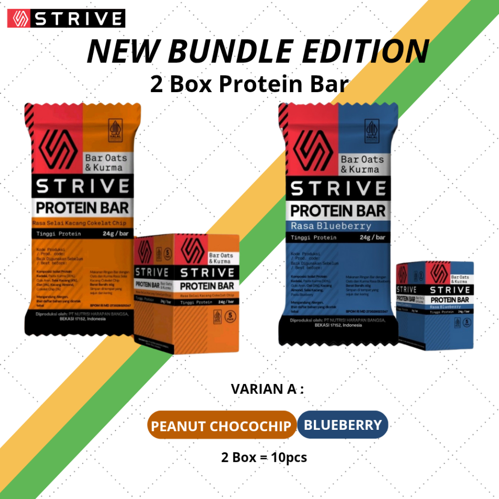 

Spesial STRIVE PROTEIN BAR Bundle Edition Hemat Muscle Recovery Meal Cemilan Olahraga