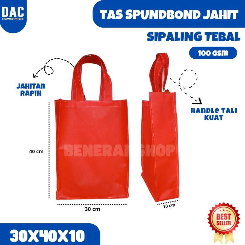 

Tas Spundbond 30x40x10 Tebal (100gsm) Polos - Tas Kain Tebal polos Ready - Goodiebag Hampers 100gsm tebal