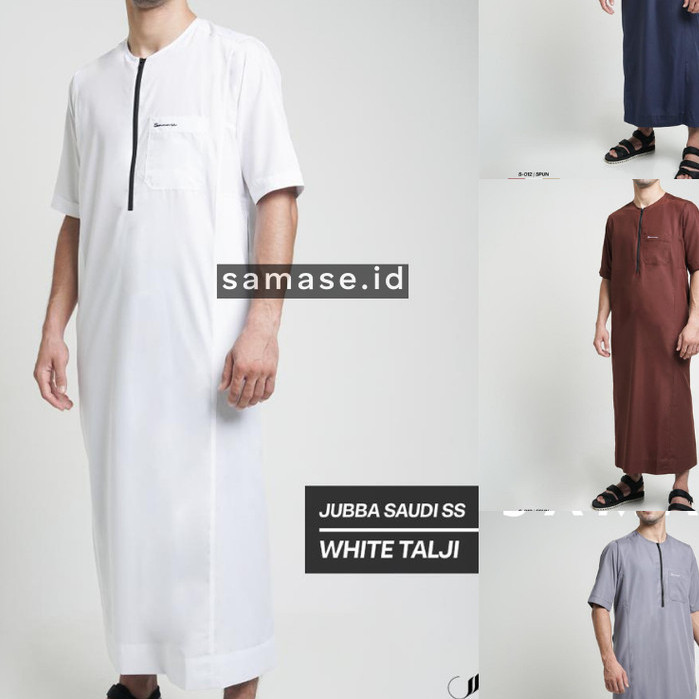 Jubah Samase Zipper S012 Gamis Pria Lengan Pendek
