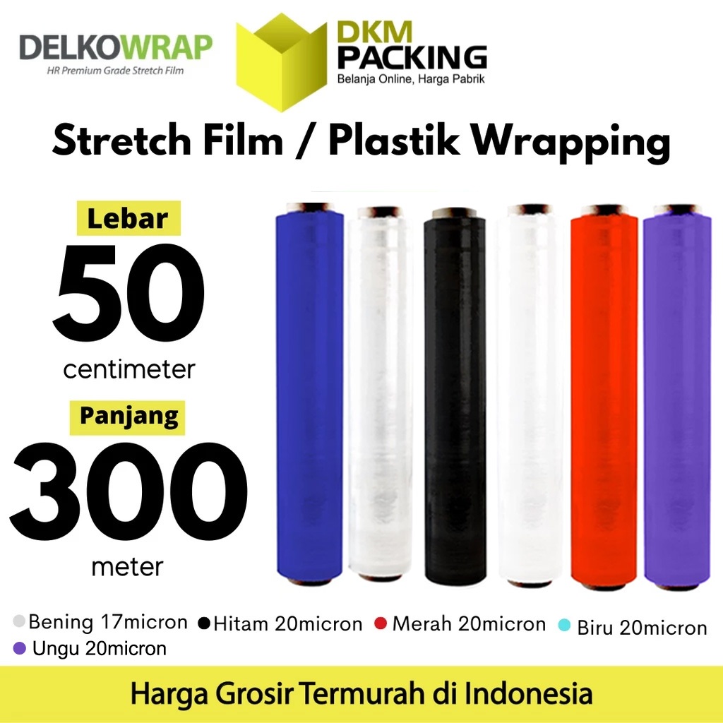 

Plastik Wrapping Stretch Film 50cm x 300m DELKOWRAP TERMURAH / SATUAN