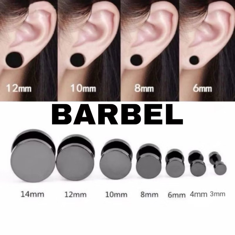 1 Pcs Anting Barbel Anting Roda Anting Magnet Anting Hitam Anting Laki Anting Pria Anting Permata An