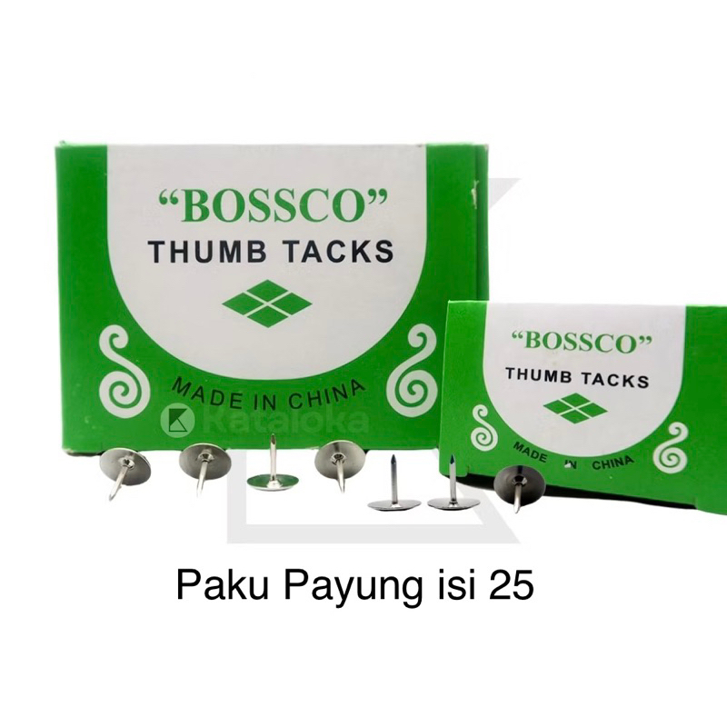 

Termurah (1box= 10pak) PAKU PAYUNG / PAKU PINES / THUMB TACKS / PAKU JAMUR / 1 Box isi 10 pak Thumb Tacks / Pines / Paku Payung Bossco A-19 / Paku Payung Pines Jamur Dekorasi