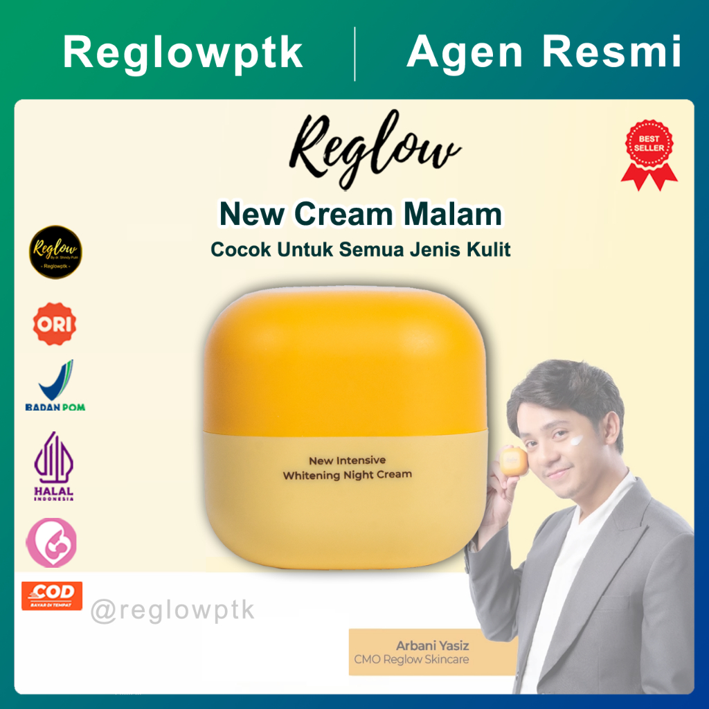 Reglow Intensive Whitening Night Cream Reglow Cream Malam Reglow Skincare by dr Shindy Putri Reglow 