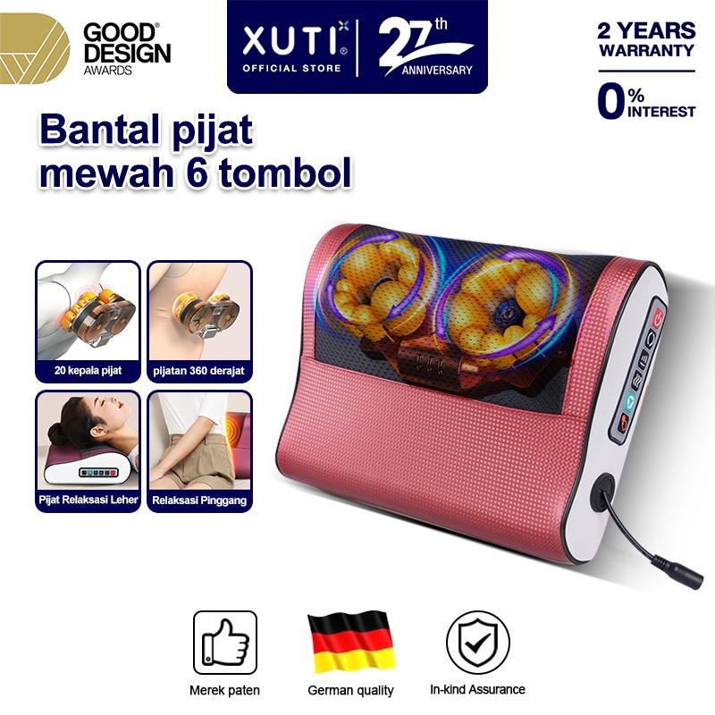 XUTI Bantal Pijat Multifungsi/Bantal pijat ergonomis/20 Kepala Pijat Multidirectional Pintar/Pijat m