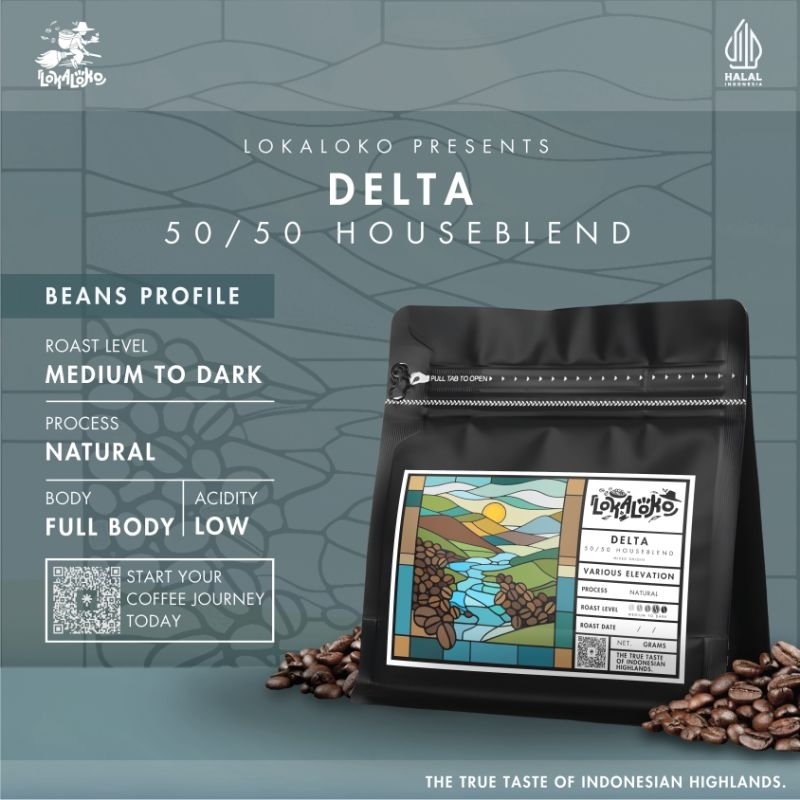

Biji Kopi Robusta Arabica House Blend 50 / 50 - Delta | Coffee Roasted Beans | Lokaloko