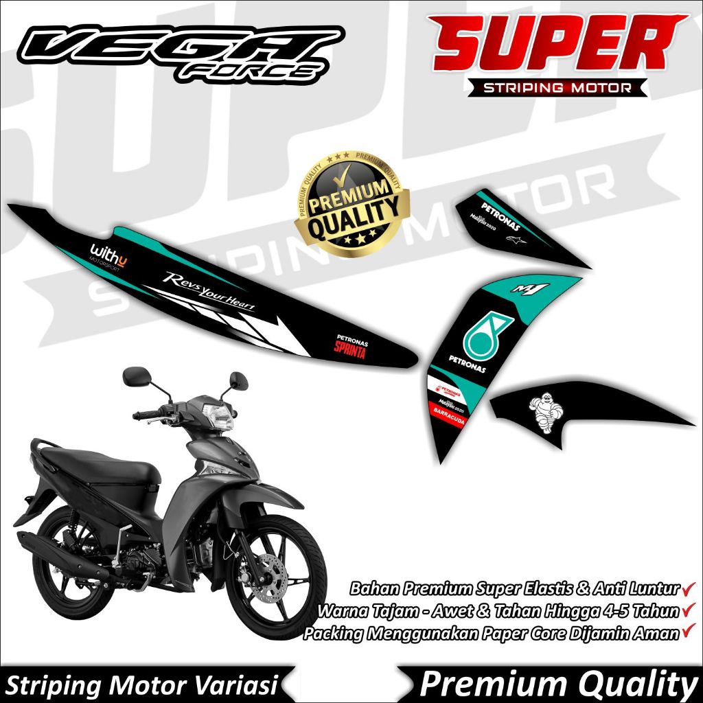 Stiker Vega Force Anti Luntur keren Striping Vega Force Striping Yamaha Vega Force Petronas