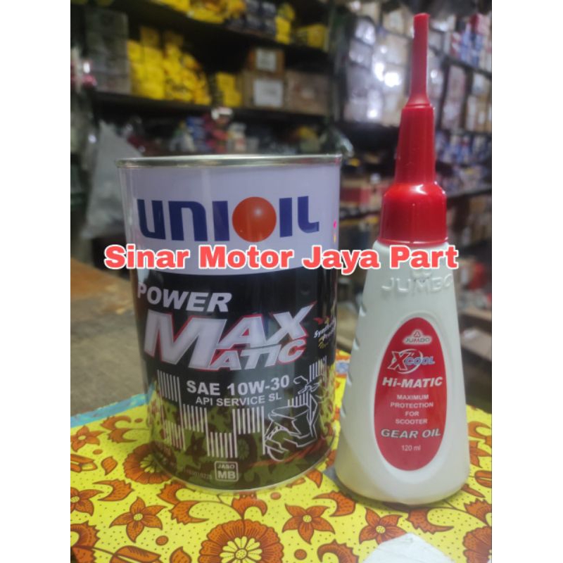 PAKET OLI UNIOIL UNION MATIC DAN OLI GEAR GARDAN OIL 800ML 0,8L OLI GARDAN 120ML MOTOR HONDA YAMAHA
