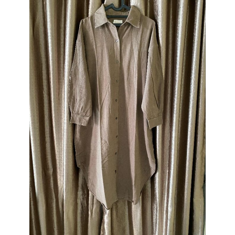 [PRELOVED] SEMINGGU - Pozel Oversized Dress Linen