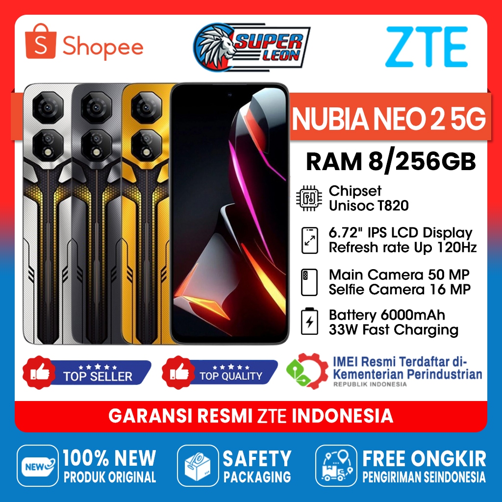 ZTE Nubia Neo 2 5G [8GB+256GB] - Garansi Resmi 1 Tahun