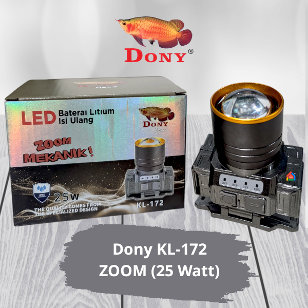 Senter Kepala Dony KL-172 Zoom Mekanik (25 Watt) / Dony Senter Kepala KL172 ZOOM Cahaya Fokus dan Me