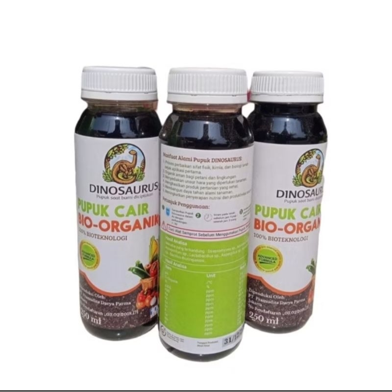 Pupuk Organik Cair Pupuk Hayati Dinosaurus 250ml Organik Hayati Kandungan : N, P205, K2O, Na, Fe, Cu