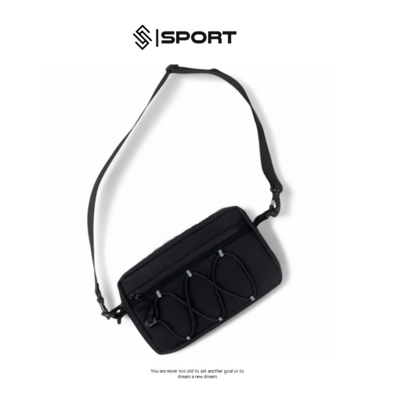 Tas Pria Hand Bag/ Sling Bag/ Selempang dua mode Waterproof Premium Anti air Pita Light Menyala