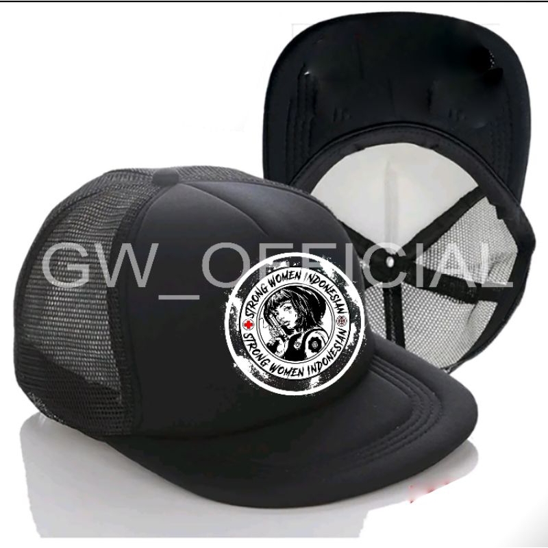 Topi Snapback Jaring STRONG WOMEN INDONESIAN / topi vespa / topi polos / topi vespa extreme / rongso