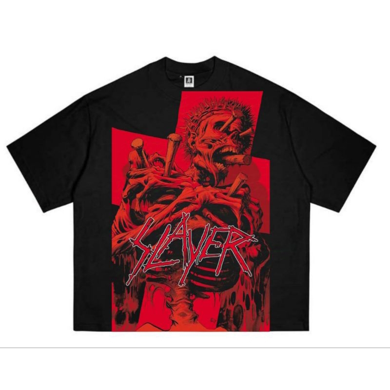 KAOS SLAYER OVERSIZE//KAOS BAND ALLOVERPRINT//KAOS MUSIK//KAOS BAND SABLON FULL PRINT