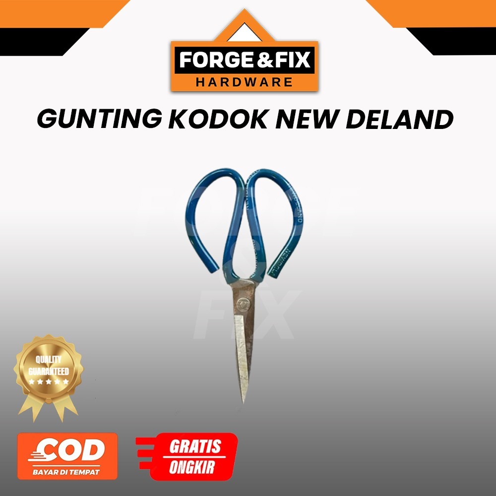 

[12PCS] NEW DELAND Gunting Kodok Gagang Karet Serbaguna Scissors 7 8 Inch