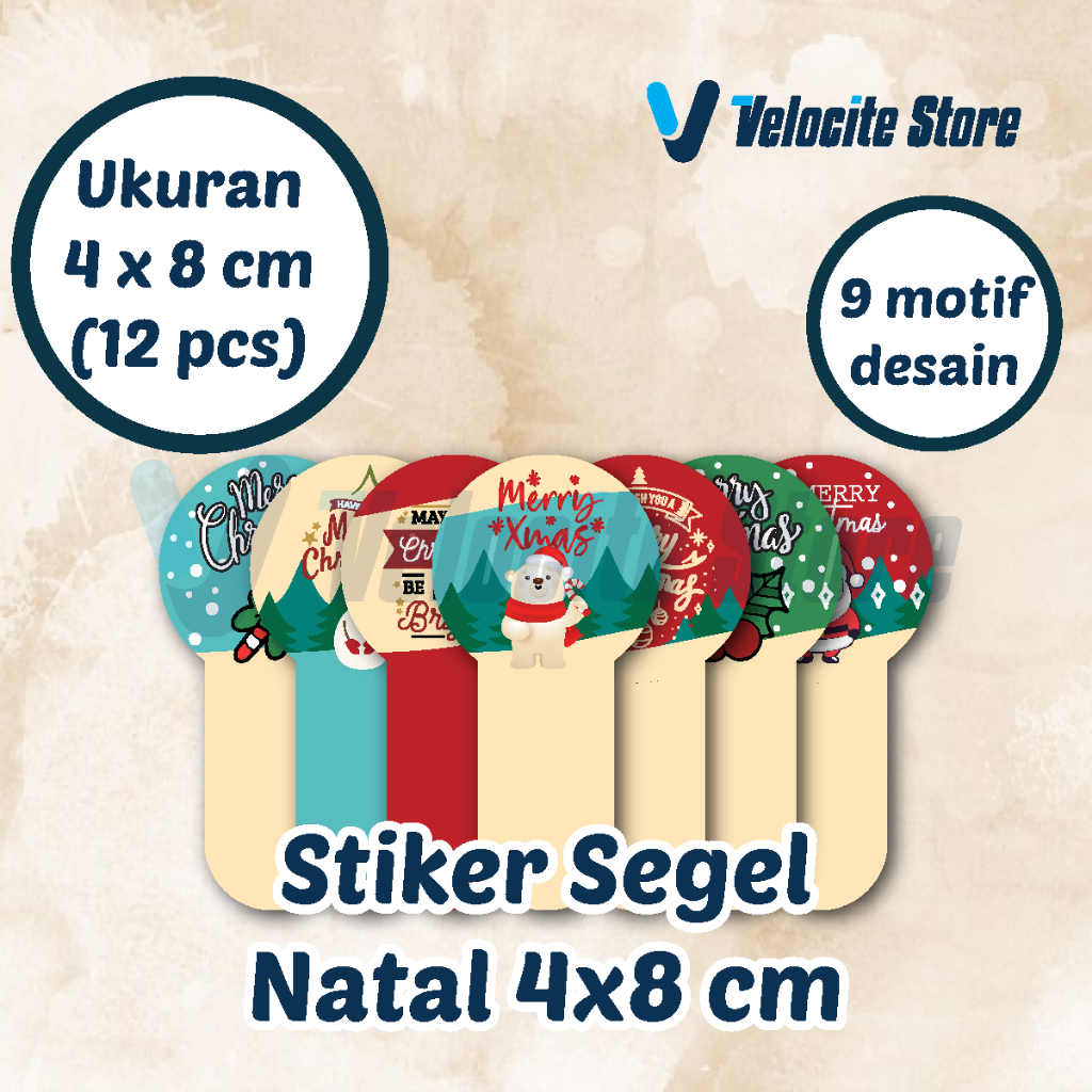 

STICKER SEGEL NATAL/MERRY CHRISTMAS/XMAS/TOPLES/STIKER SEGEL NATAL 4 x 8 cm