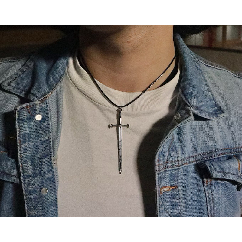 Kalung Pedang Raksasa, Pakaian Jalanan Anime, Unisex, Pria, Wanita, Hadiah, Perhiasan, Jepang, Kawai