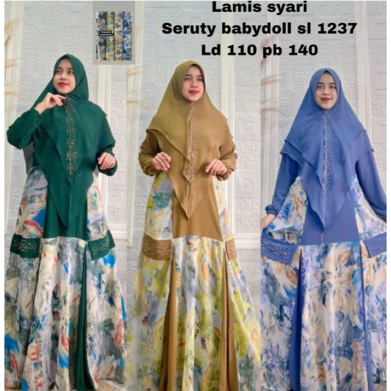 LAMIS GAMIS SYAR’I WANITA DEWASA ONE SET DENGAN HIJAB