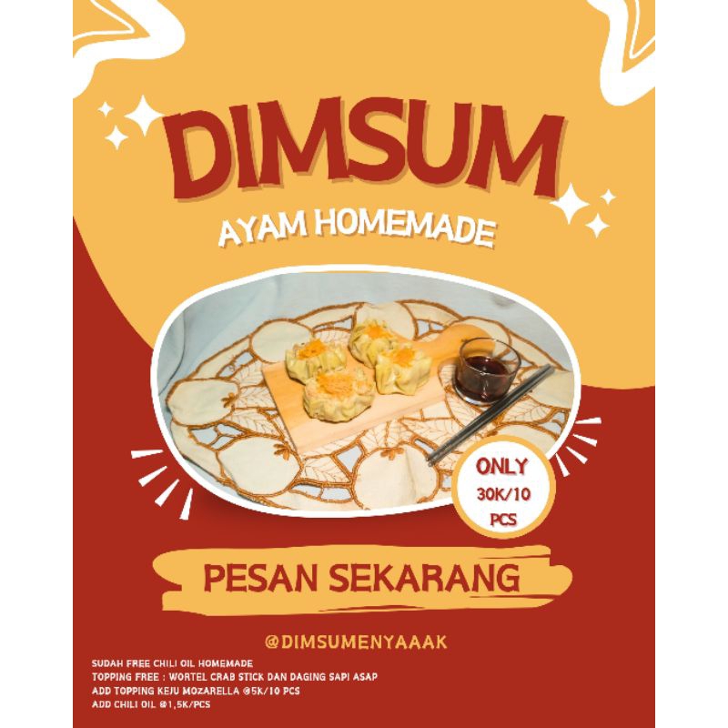 

Dimsum Ayam Homemade (Frozen/Siap Makan) 10 Pcs