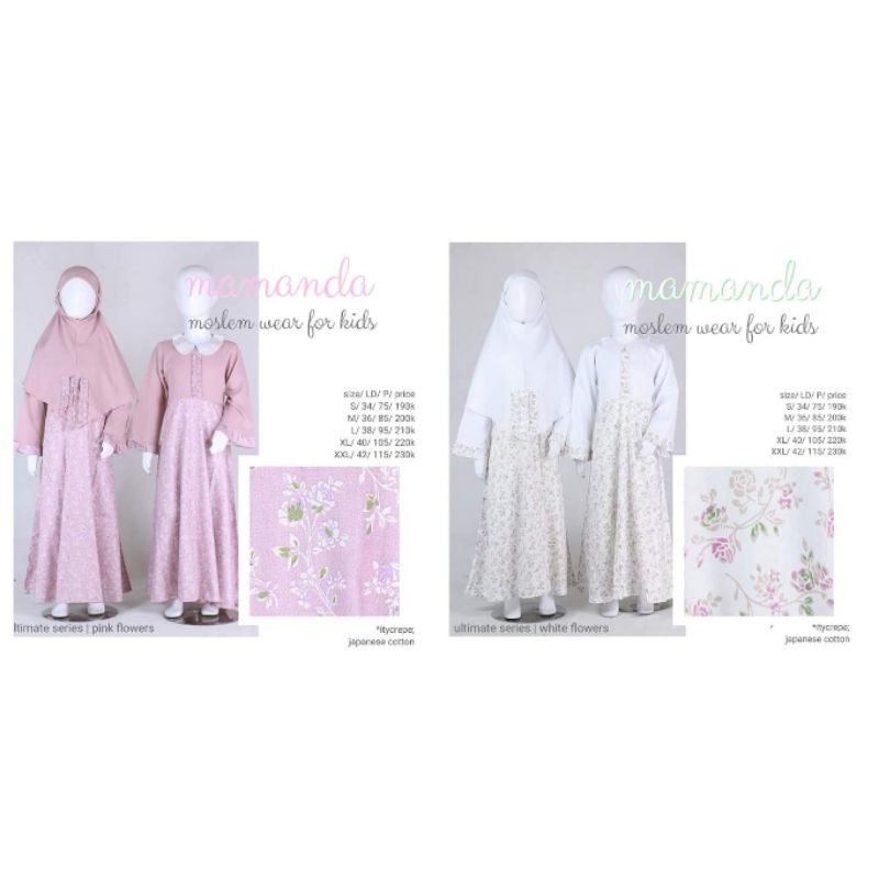 [Mamanda] SALE Gamis Anak Perempuan Set Jilbab Premium Size XL Usia 8 - 9 tahun