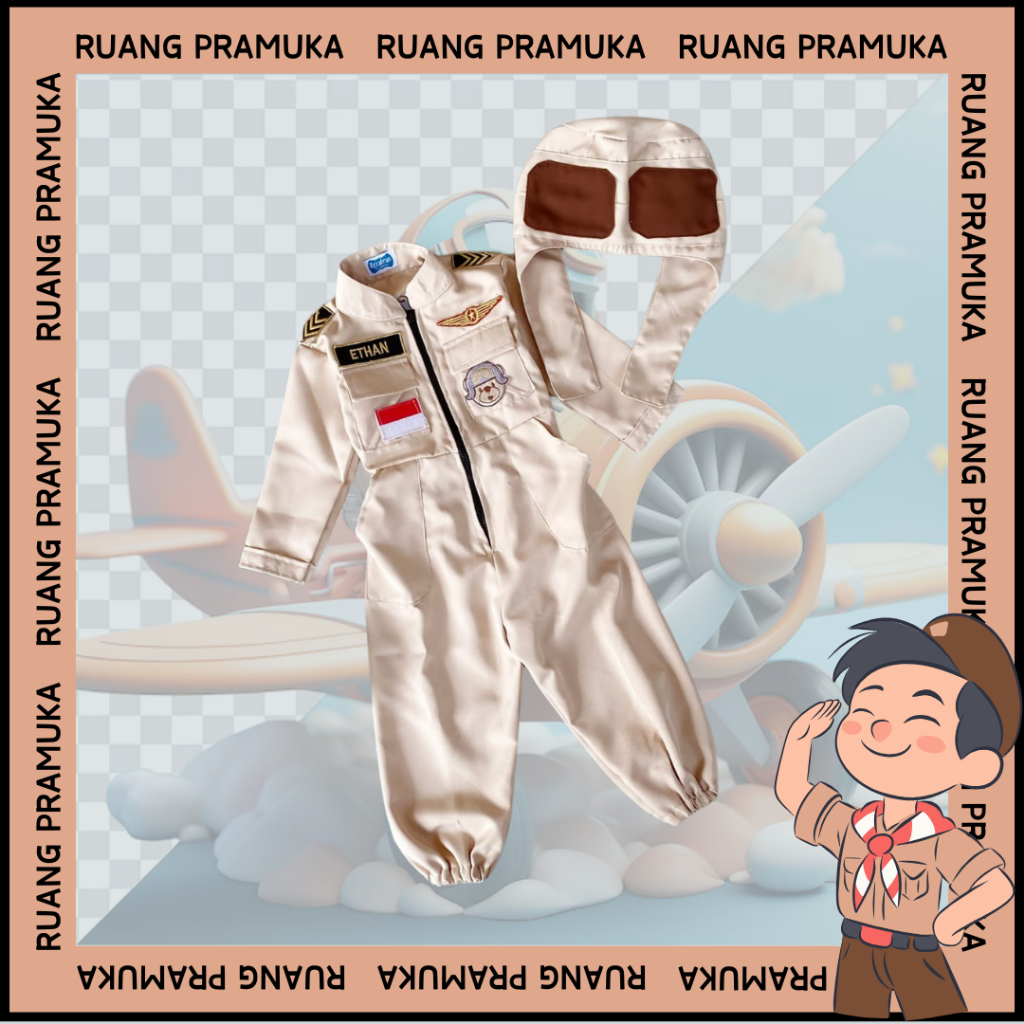 Kostum Pilot Jet Anak Baju Karnaval Pilot Jet Anak Free Topi