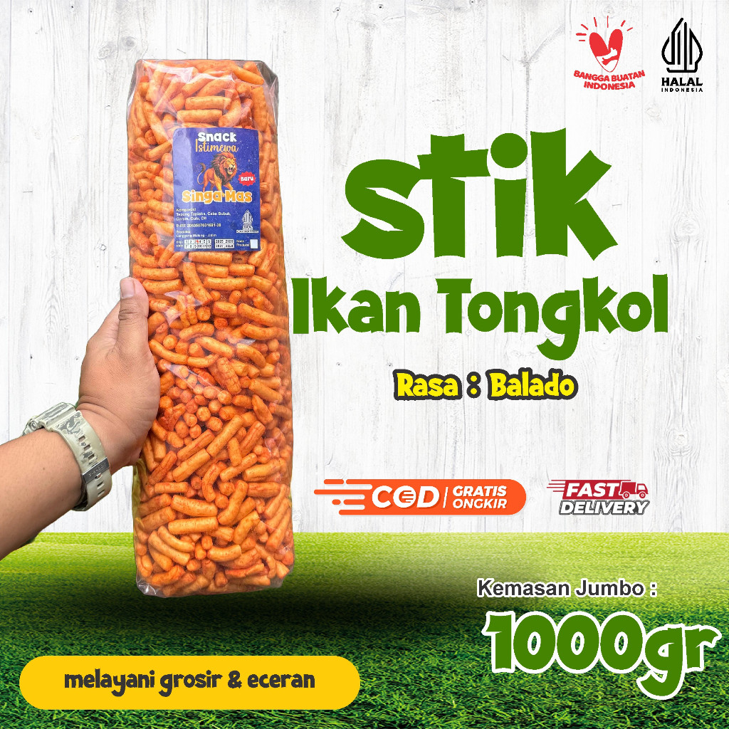 

Kerupuk Ikan Tongkol Balado| Stik Ikan Tongkol 1kg | Stick Ikan Tongkol 1kg | Juragan Snack