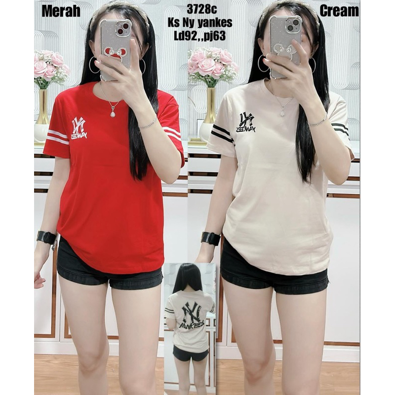 3728 Kaos NY Yankes || Pakaian wanita || Atasan Wanita