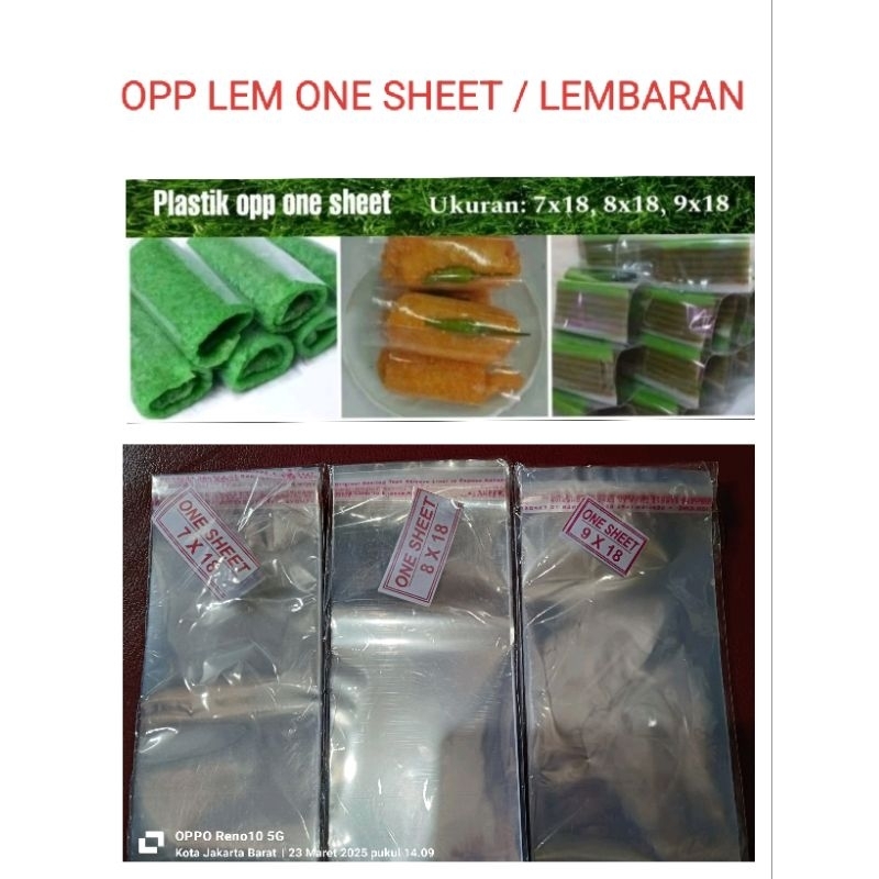 

opp lem one sheet / lembaran 7x18 8x18 9x18 isi 100pcs