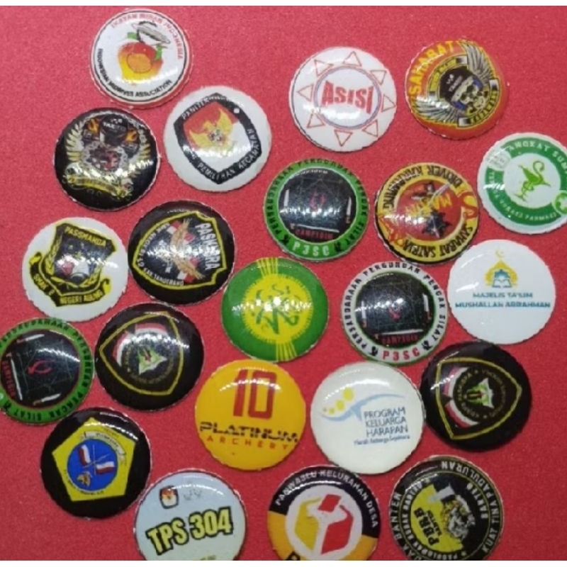 logo bulat 1,8 cm custom logo
