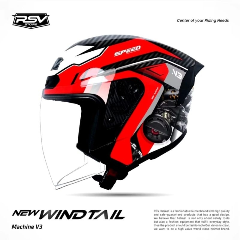 HELM RSV NEW WINDTAIL MACHINE SINGLE VISOR